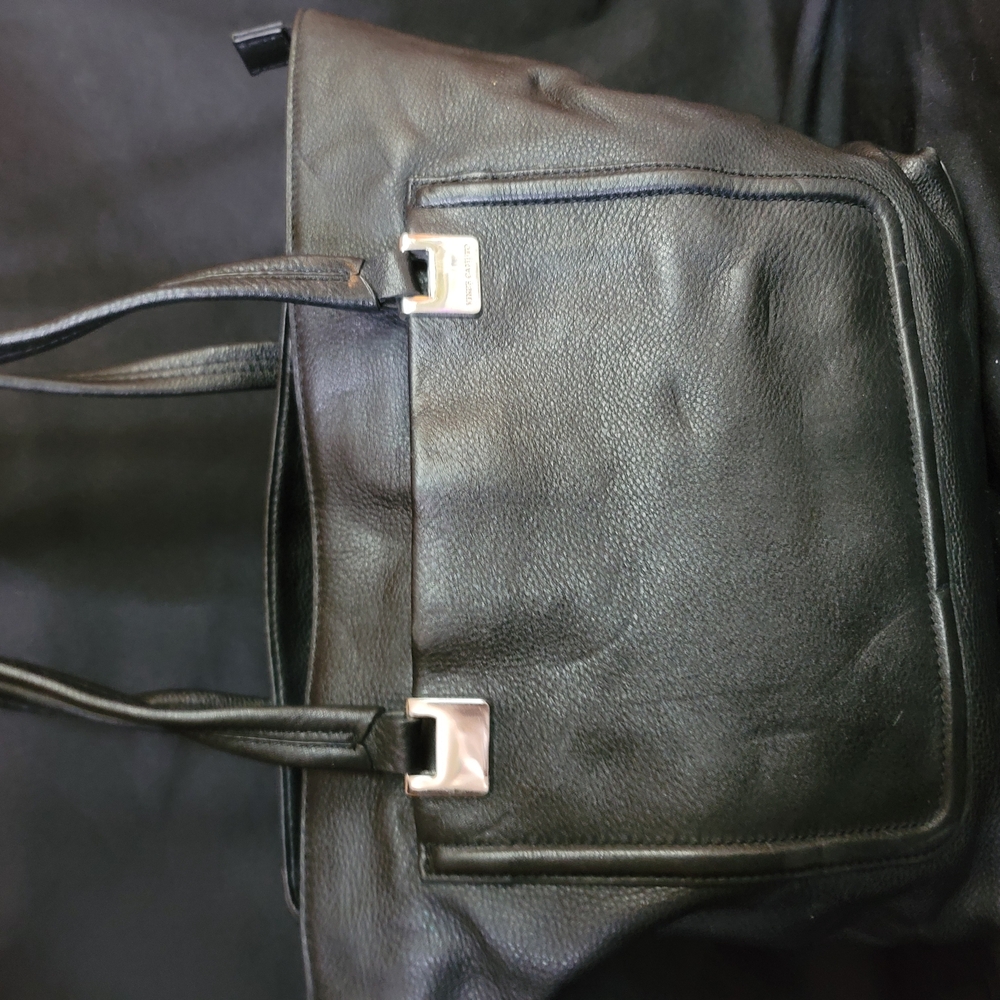 Vince Camuto Black Leather Tote Bag